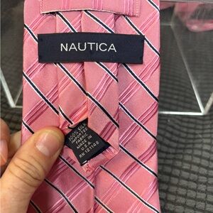 Nautica Pink Silk Striped Tie